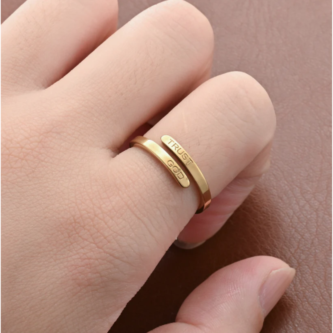 Trust God Adjustable Ring