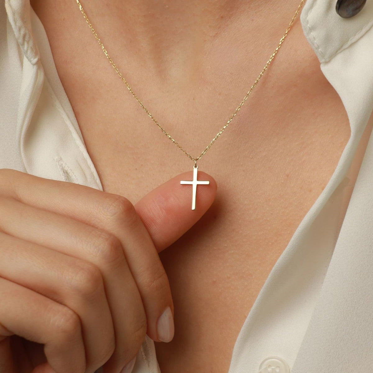 Slat Cross Necklace