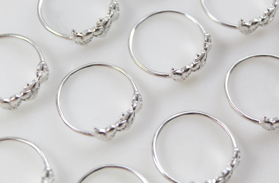 Sacred Hearts of the Holy Family Ring in Sterling Silver