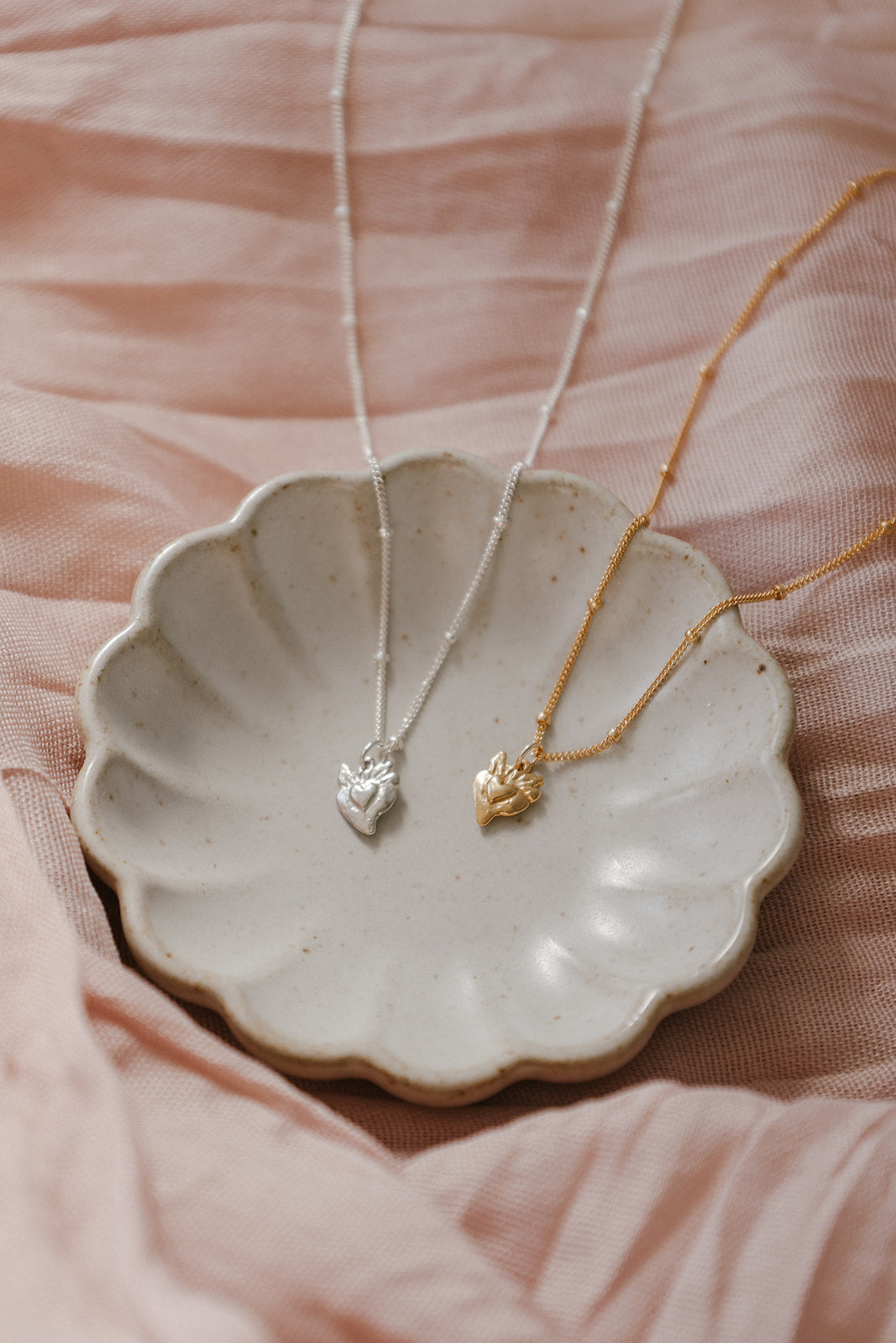 Tiny Sacred Heart Necklace