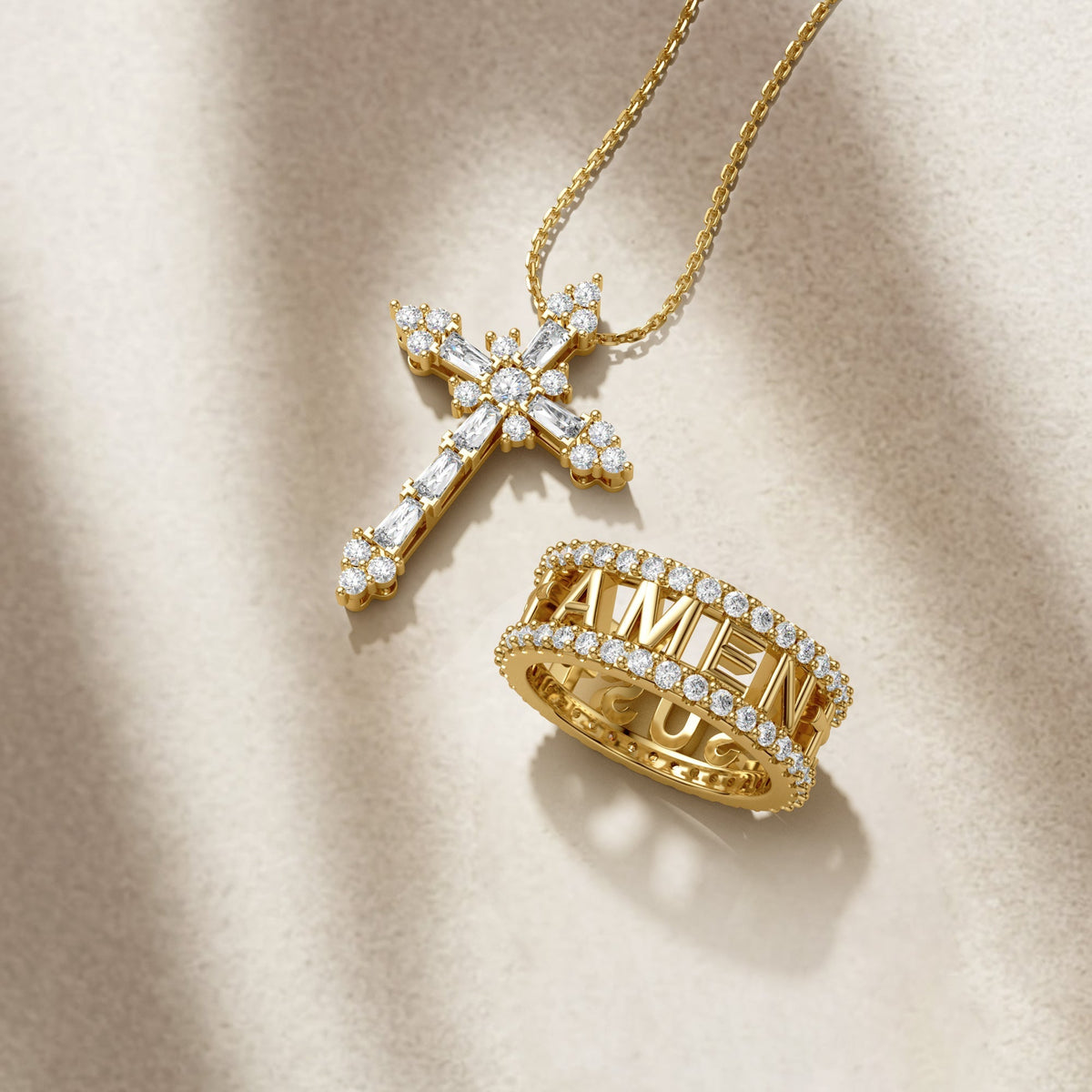 Byzantine Faith Cross Pendant Necklace